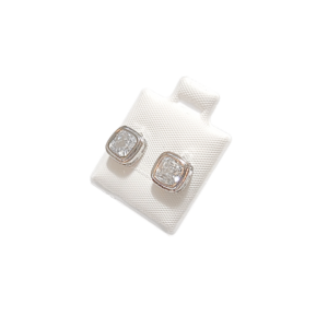 CUADRADITOS BISELADOS CON PIEDRAS   |    Aretes pegaditos - chicos   |    Laminado en rodio