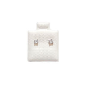 DIPS CON PIEDRA CUADRADA   |   Aretes pegaditos - Chicos - 2 mm aprox.   |    Rodio