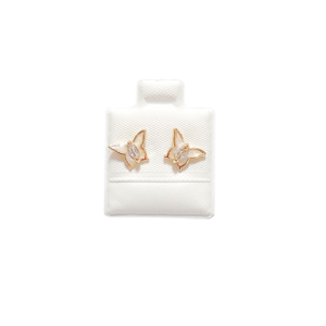 MARIPOSAS DE ALAS BLANCAS   |    Aretes pegaditos - Chicos    |    Laminado en oro
