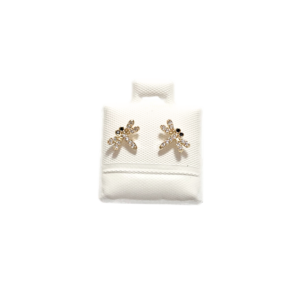 LIBÉLULAS   |    Aretes tipo broquel - Talla: chica    |    Laminado en oro