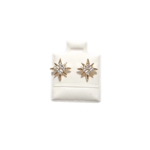 ESTRELLITAS DE OCHO PICOS   |    Aretes tipo broquel - Talla: chica    |    Laminado en oro