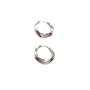 ABRILES PLATEADOS   |    Aretes huggies tipo arracadas - Medianas   |    Rodio