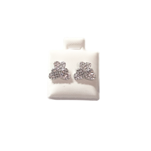 TRÉBOL PLATEADO  |   Aretes tipo broquel - Chicos   |    Rodio