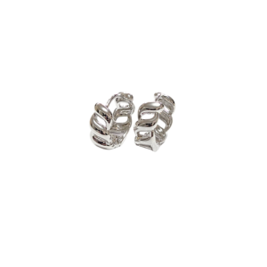 KINIS PLATEADOS   |    Aretes huggies tipo arracadas - Medianas   |    Laminado en rodio