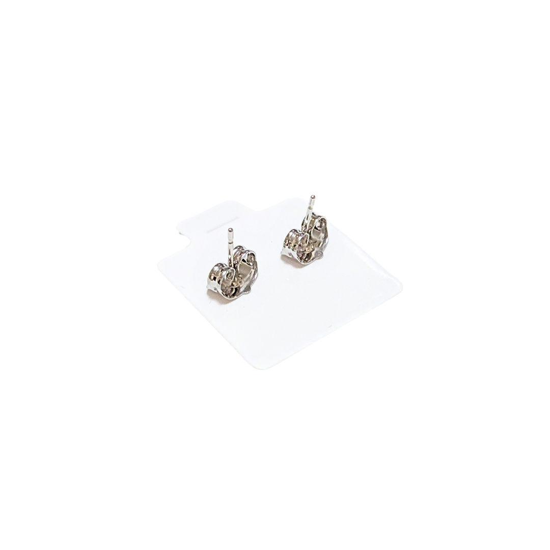 MOÑITOS PLATEADO CON LAZO | Aretes pegaditos - chicos | Laminado en rodio - Imagen 3