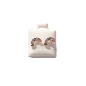 ARCOIRIS   |   Aretes tipo broquel - Chicos   |    Laminado en oro