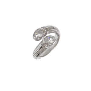 RAYADO CON PIEDRAS   |   Anillo grueso ajustable - No 6 a 8.5 aprox.  |   Acero inoxidable