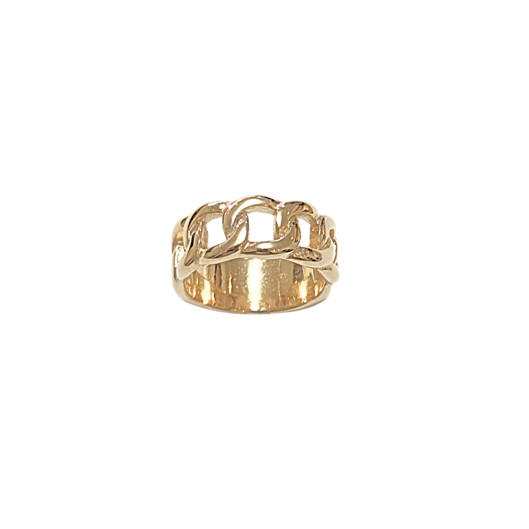 CADENA REDONDEADA | Anillo grueso - No. 6.5 | Acero inoxidable - Imagen 2