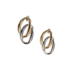 DONI OVALADOS BI-COLOR   |   Aretes ligeros - medianos    |    Acero inoxidable