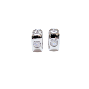 BARRAS CON PIEDRA   |    Aretes huggies tipo arracadas - Chicas   |    Laminado en rodio
