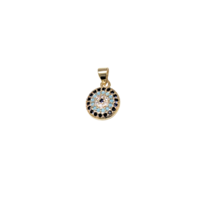 OJITO TURCO AZUL CON PIEDRAS   |    Dije - Chico   |    Laminado en oro
