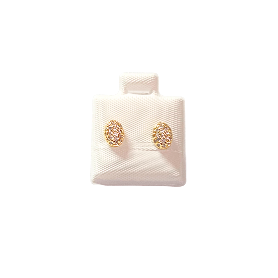 OVALITOS | Aretes tipo broquel - Mini | Laminado en oro - Imagen 2