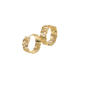 CRUZADITOS 1  |    Aretes huggies tipo arracadas - Medianas  |    Laminado en oro
