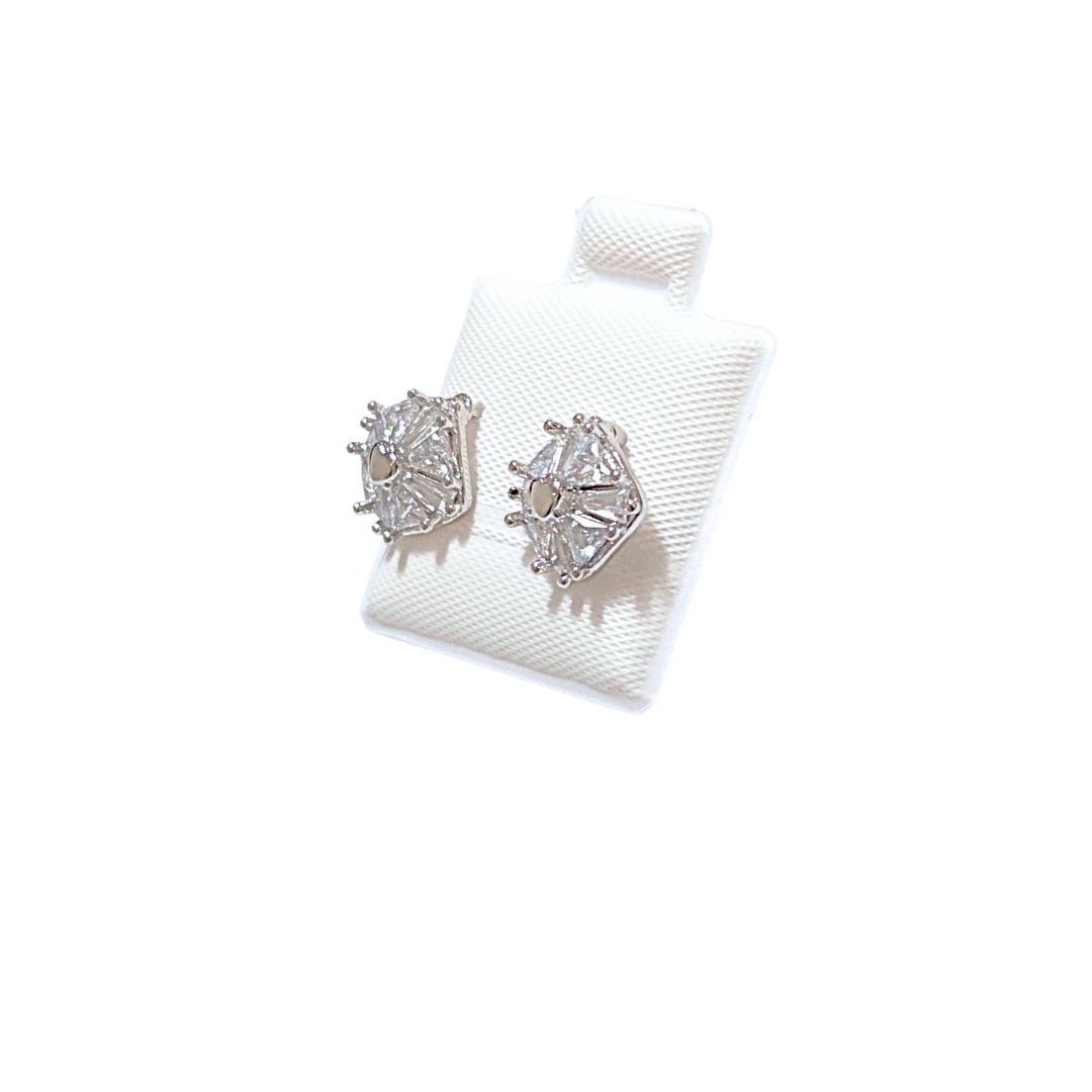 CUADRADOS LOIS | Aretes tipo broquel - Chico | Baño de rodio - Imagen 2