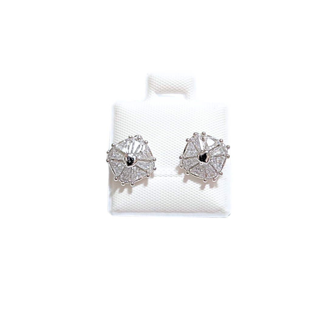 CUADRADOS LOIS | Aretes tipo broquel - Chico | Baño de rodio