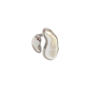 APERLADO, ABIERTO & PLATEADO | Anillo chunky ajustable - No 7 a 8.5 aprox. | Acero inoxidable