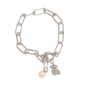 QUE OSO PLATEADO   |   Pulsera de 20 cm de extensión   |   Acero inoxidable