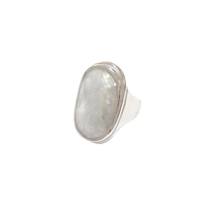 PLATEADO & TORNASOL   |   Anillo chunky - No 7.5 - 8 aprox.   |   Acero inoxidable