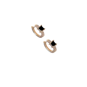 COLINS NEGROS   |    Aretes huggies tipo arracadas - Chicas   |    Laminado en oro