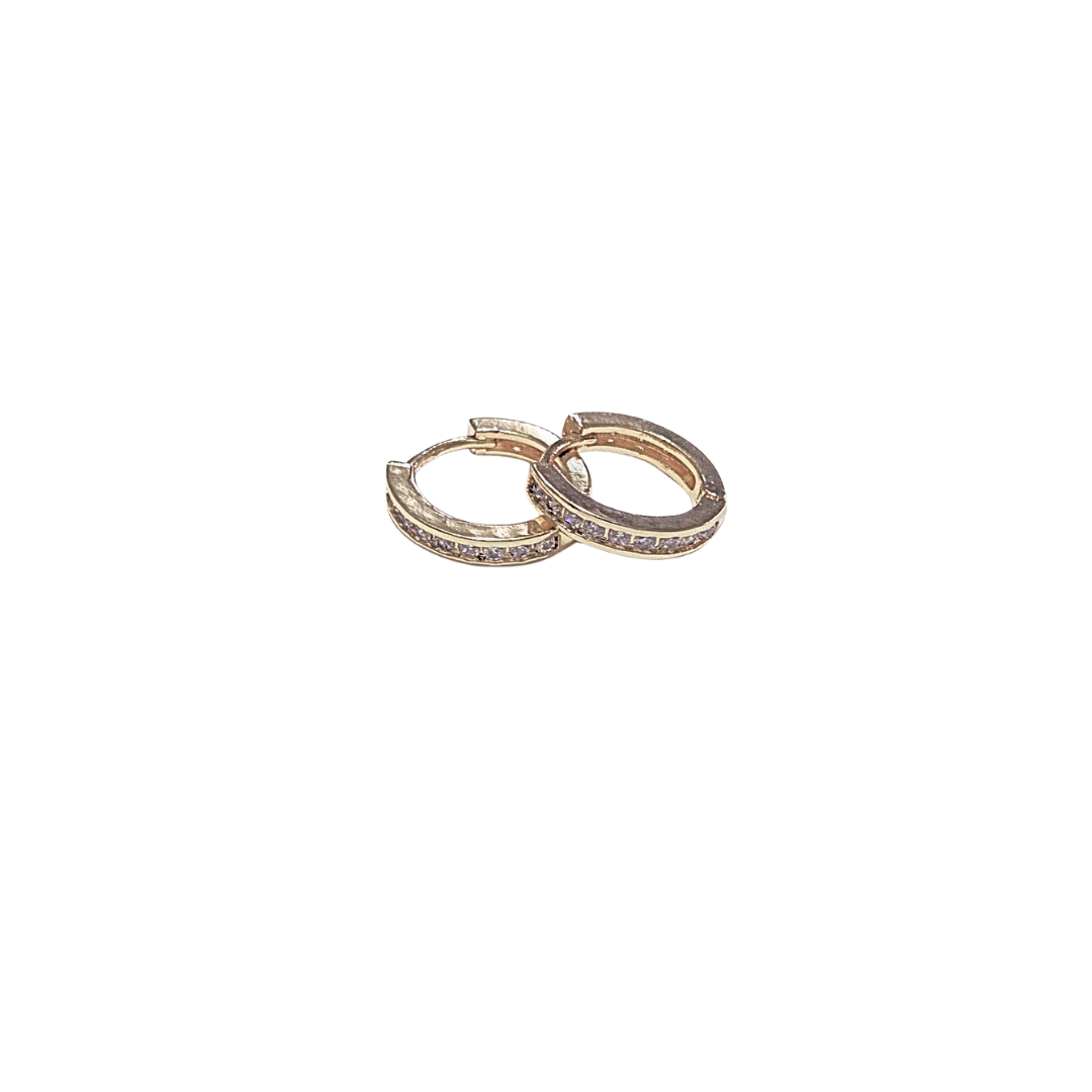 DONITOS DELGADOS | Aretes huggies tipo arracadas - Chicas | Laminado en oro - Imagen 3
