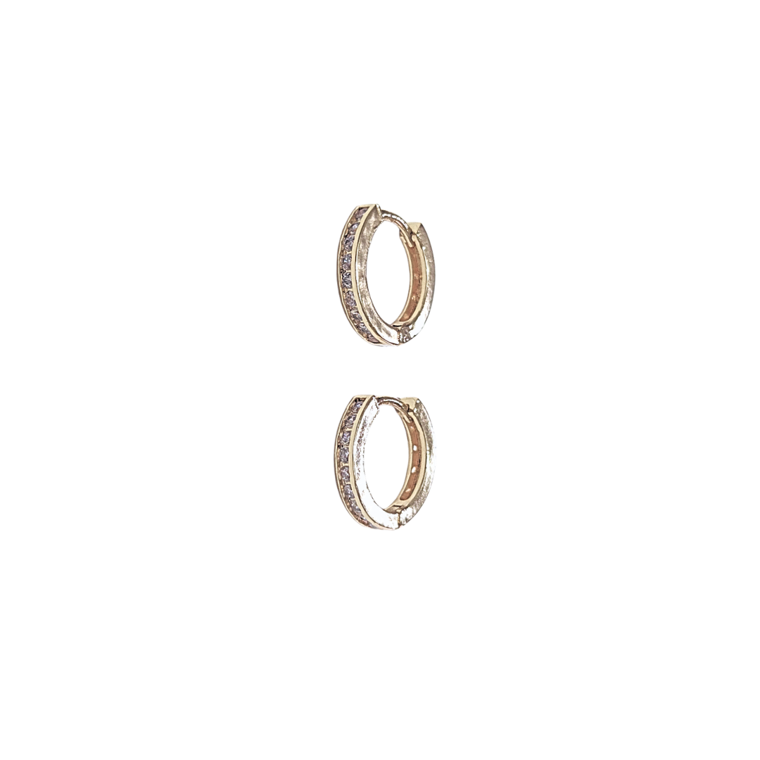 DONITOS DELGADOS | Aretes huggies tipo arracadas - Chicas | Laminado en oro