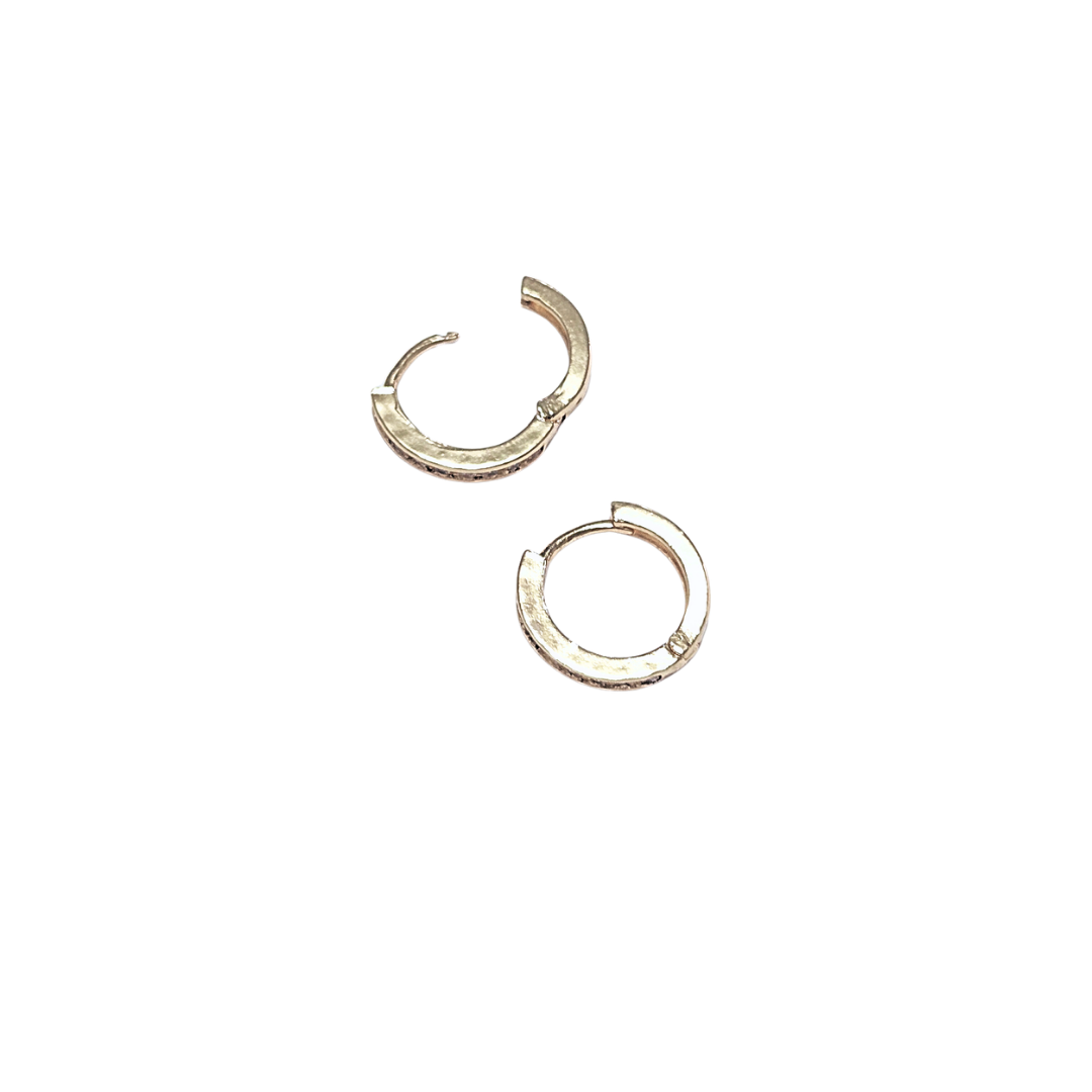 DONITOS DELGADOS | Aretes huggies tipo arracadas - Chicas | Laminado en oro - Imagen 2