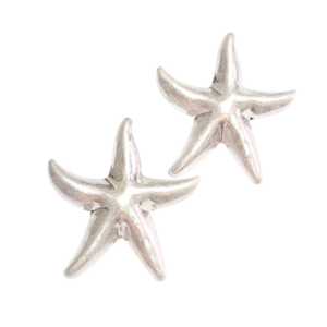 ESTRELLAS PLATEADAS VINTAGE - XL    |    Aretes pegaditos - extra ligeros   |    Aleación de Zinc