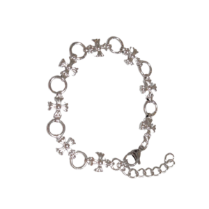 CRUCES & AROS PLATEADOS   |   Pulsera mediana  - 19 cm de largo + 5 cm de extensión   |   Baño de rodio