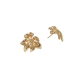 FLORECITAS ABIERTAS   |   Aretes pegaditos - Medianos    |    Laminado en oro