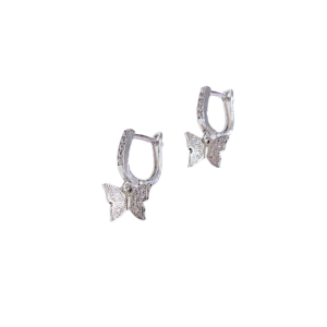 MARIPOSAS COLGANTES   |    Aretes tipo arracadas - Medianas   |    Baño de rodio