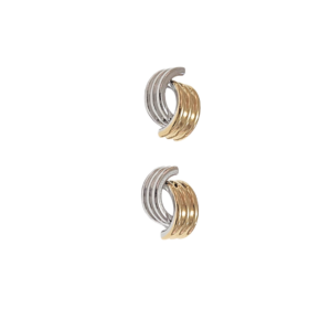 CRUZADOS BI-COLOR | Aretes pegaditos - Chicos | Acero inoxidable