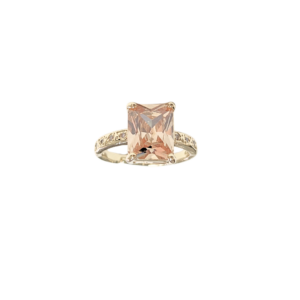 TERÉS DE PIEDRA COLOR DURAZNO   |   Anillo delgado ajustable - No 7 a 9 aprox.   |   Laminado en oro