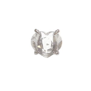 PLATEADO CON PIEDRA CORAZÓN   |   Anillo chunky ajustable - No 7 a 9 aprox.  |   Acero inoxidable