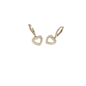 SILUETAS CORAZÓN CON PIEDRAS   |    Aretes huggies colgantes - Chicos   |    Laminado en oro