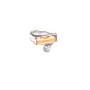 TABLITA PLATEADA DE PIEDRAS   |   Anillo chunky ajustable - No. 6 a 7.5 aprox.   |   Acero inoxidable