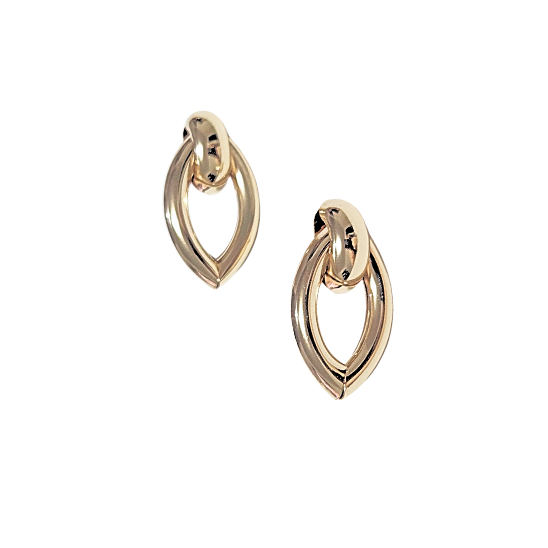 BAYAS CON PUNTAS | Aretes colgantes medianos - Medianos | Laminado en oro