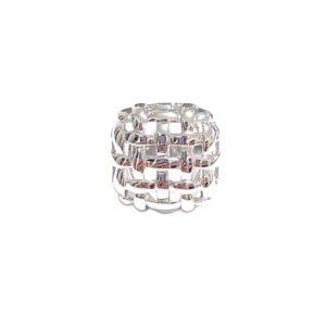 CUADRICULADO PLATEADO   |   Anillo Chunky - No. 8   |   Acero inoxidable
