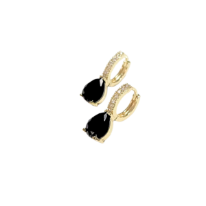 PIEDRA GOTA TRANSPARENTE    |    Aretes tipo huggies colgantes - Medianos   |    Laminado en oro (copia)