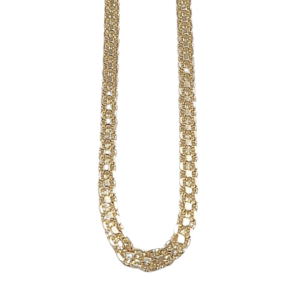 PLANA TRENSADA | Collar mediano - 50 cm de largo | Laminado en oro