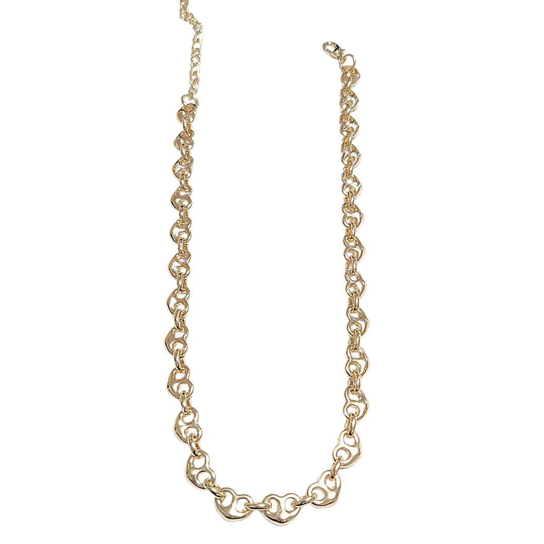 CORAZONES DORADOS | Collar corto - 43 cm de largo + 10 de extensión | Laminado en oro - Imagen 3