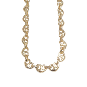 CORAZONES DORADOS | Collar corto - 43 cm de largo + 10 de extensión | Laminado en oro