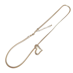 COLLAR PLANO CON CORAZÓN    |   Collar corto de 45 cm de largo + 5 de extensión   |   Laminado en oro