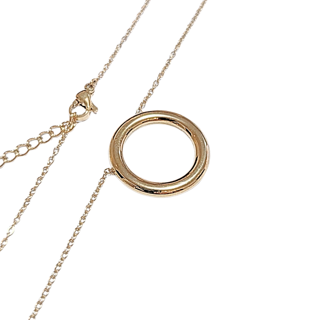 CIRCULAR TALLADO | Collar con cadena de 45 cm de largo + 5 cm de extensión y dije - mediano | Acero inoxidable - Imagen 3