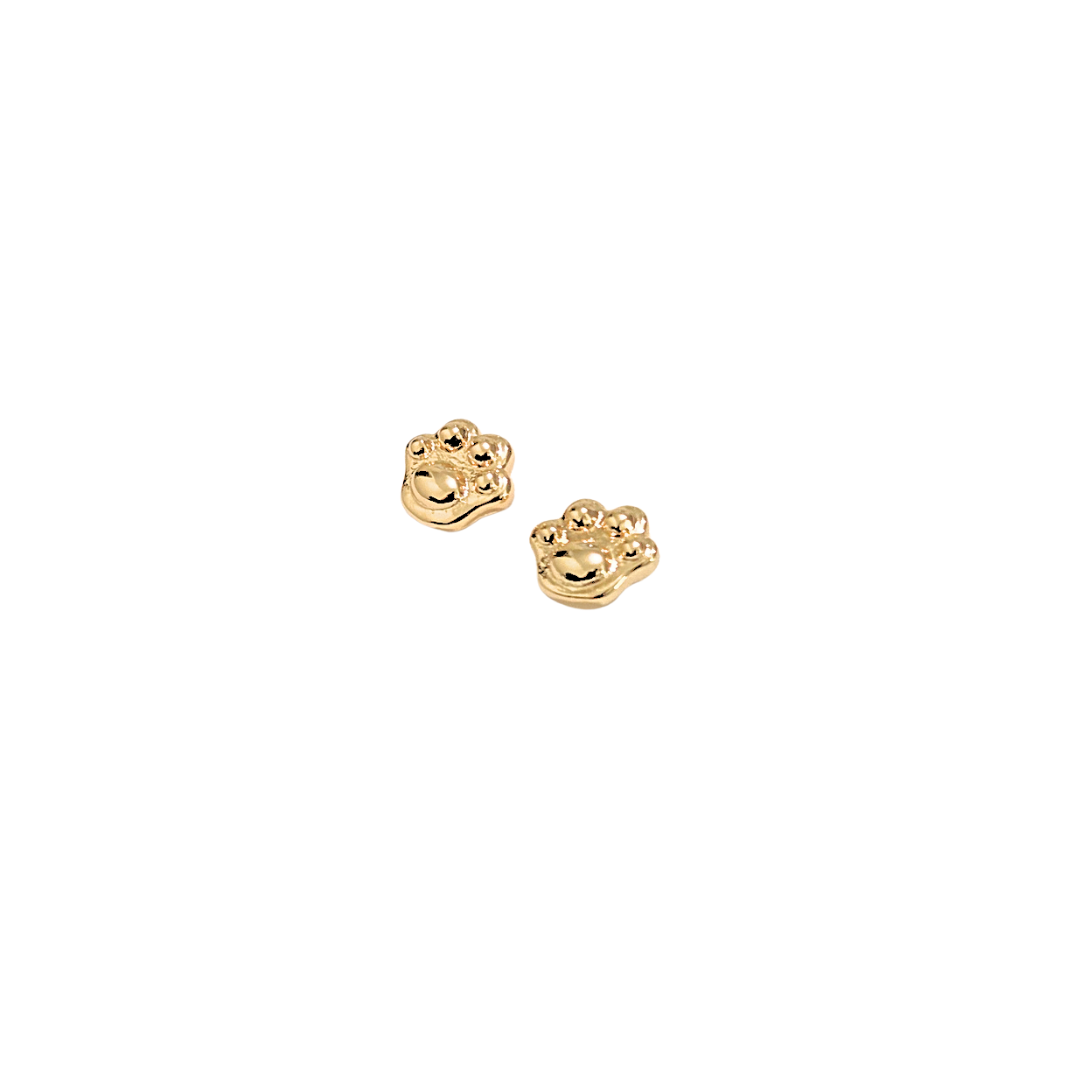 HUELLITAS | Aretes tipo broquel - Chicos | Laminado en oro - Imagen 2