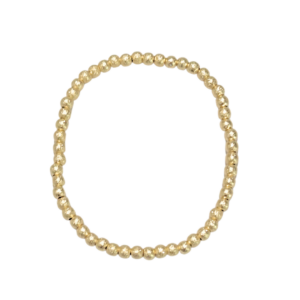 BOLITAS DIAMANTADAS DORADAS | Pulsera elástica - Tamaño Ch/Med | Acero esmaltado