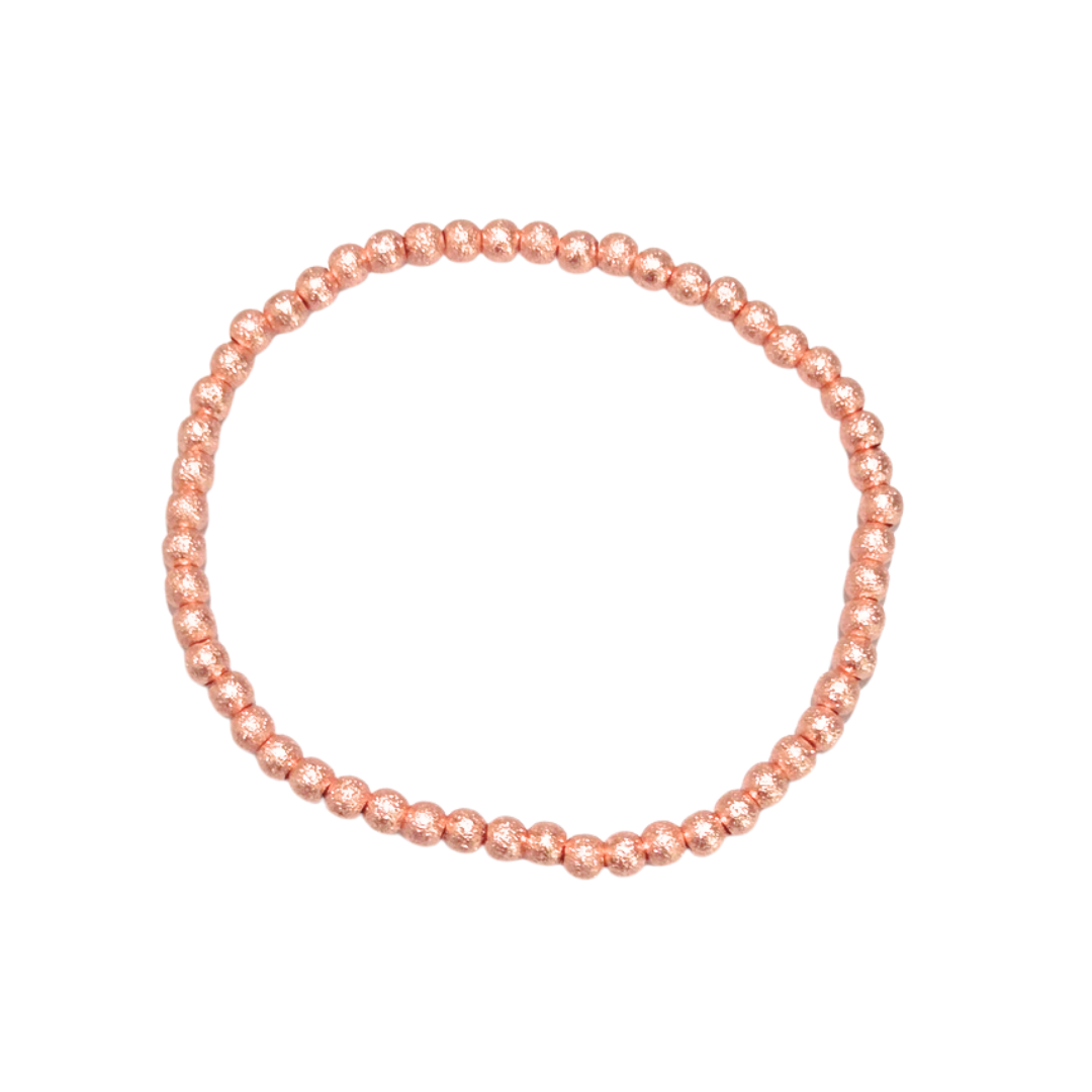 BOLITAS DIAMANTADAS ROSAS | Pulsera elástica - Talla: Ch/med | Acero esmaltado