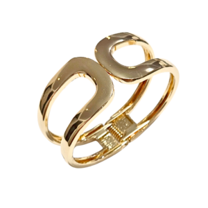 ELENITA DORADA   |    Pulsera brazalete ancho - Talla ch / m    |    Acero inoxidable
