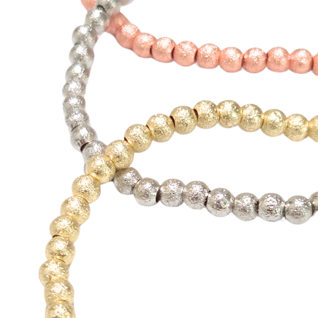 FIN DE SEMANA DIAMANTADO TRICOLOR | 3 Pulseras elásticas - Talla: ch / m | Acero esmaltado - Imagen 2