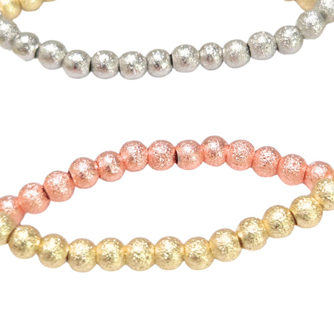 FIN DE SEMANA DIAMANTADO TRICOLOR | 3 Pulseras elásticas - Talla: ch / m | Acero esmaltado - Imagen 3