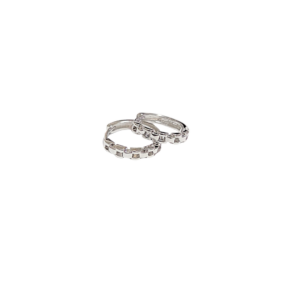 LAP DE ESLABONES CUADRADOS    |   Aretes tipo huggies - chicos    |    Laminado en rodio